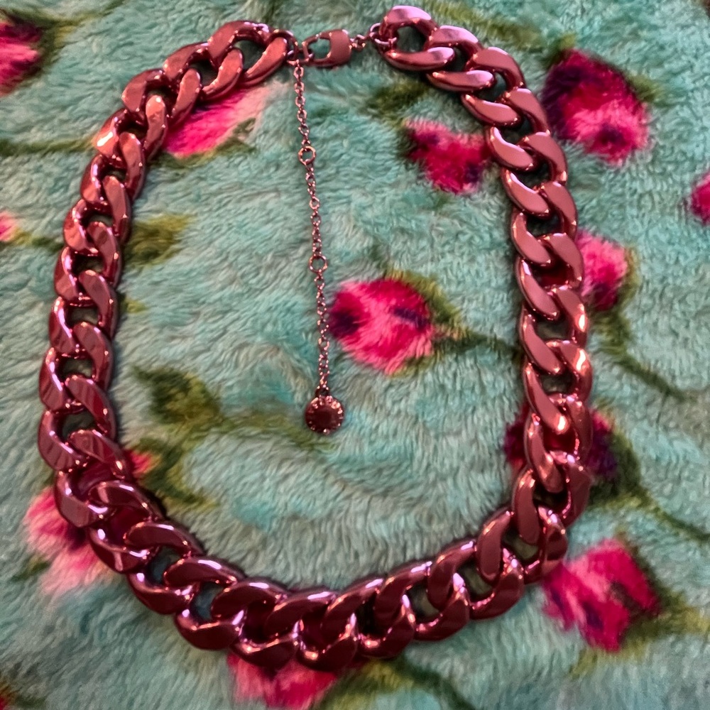 Pink chain link necklace